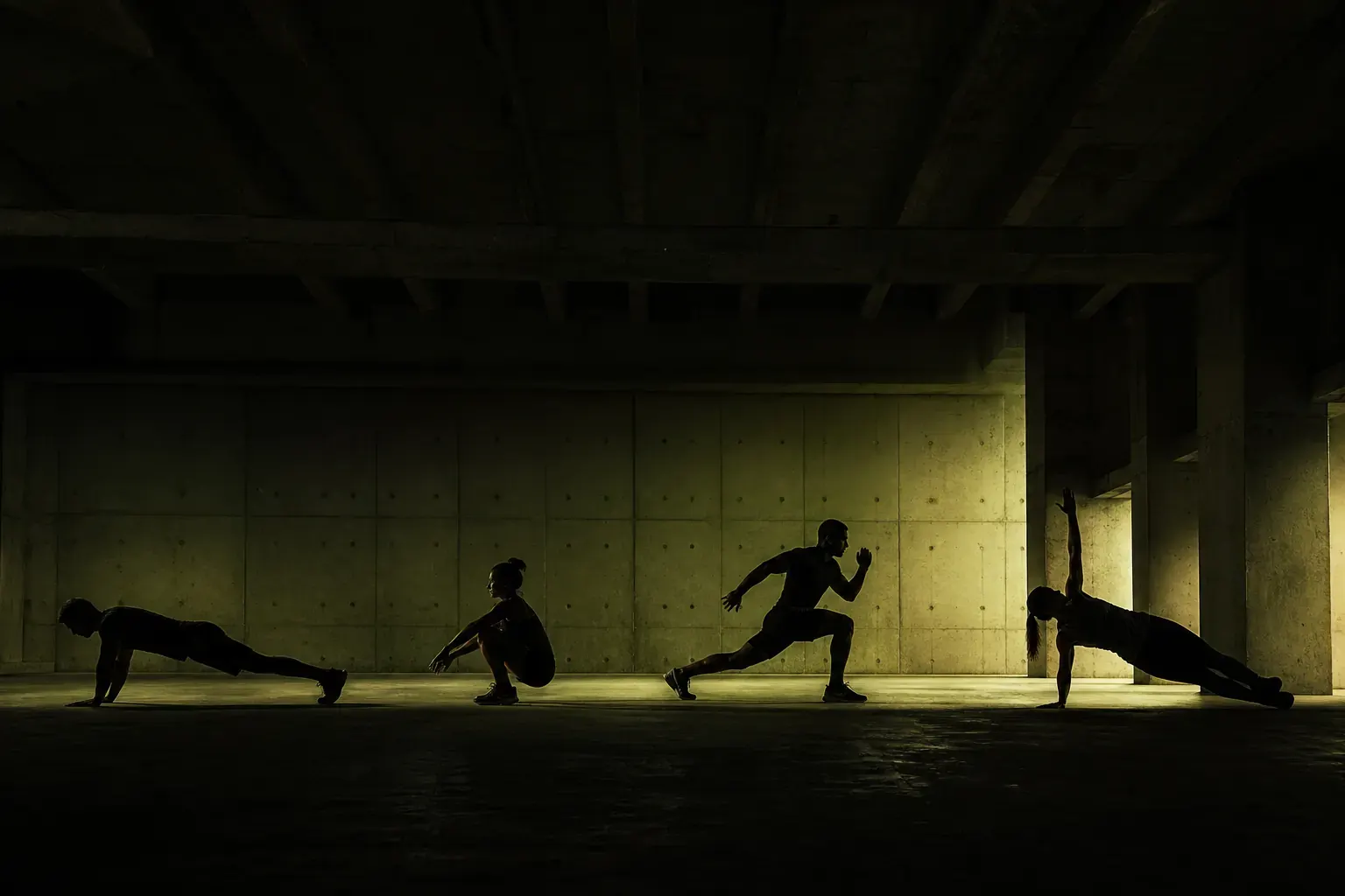 A man holding a press-up position, seen from the side