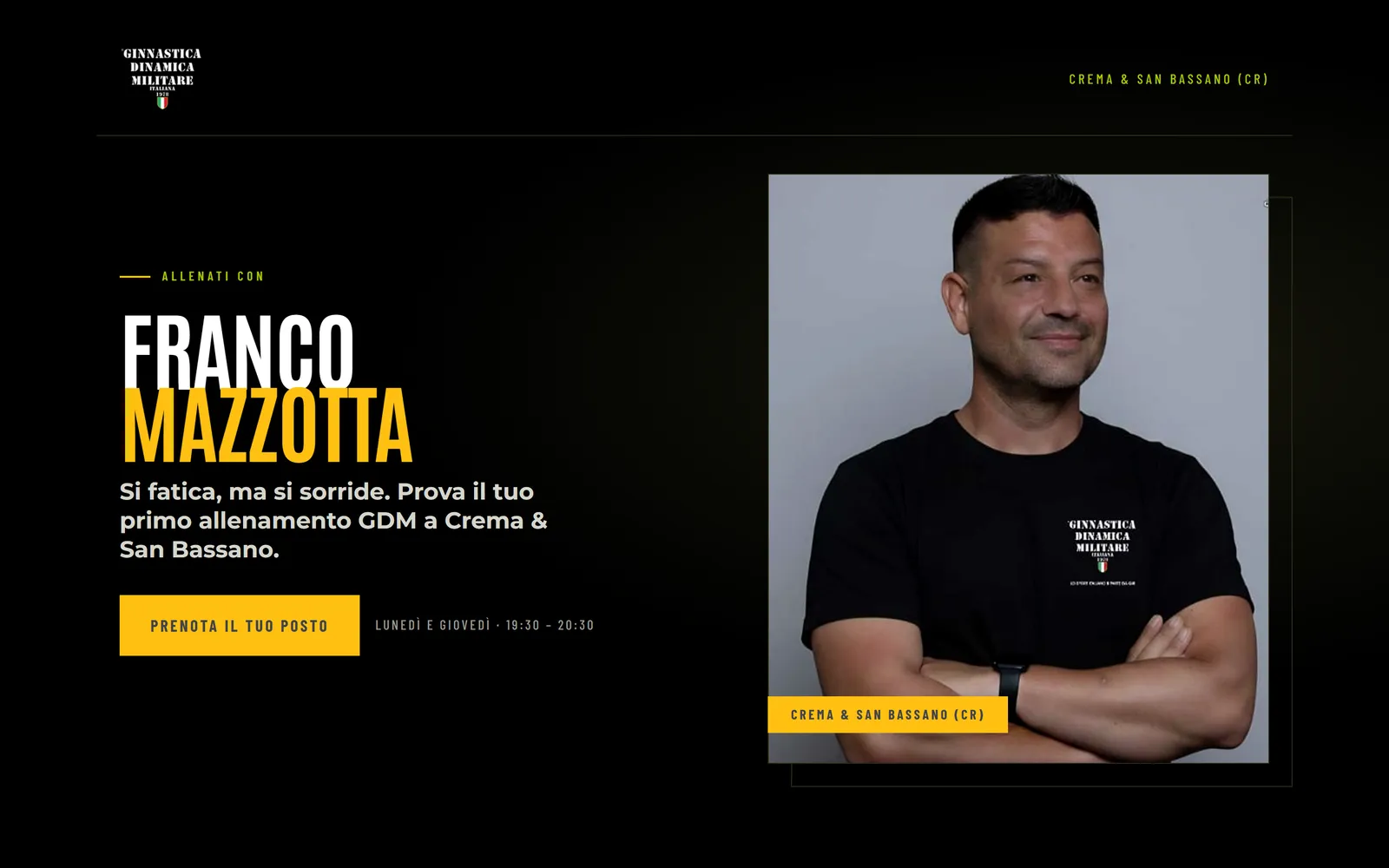 The same opening for Franco Mazzotta: different person, different venue, same structure