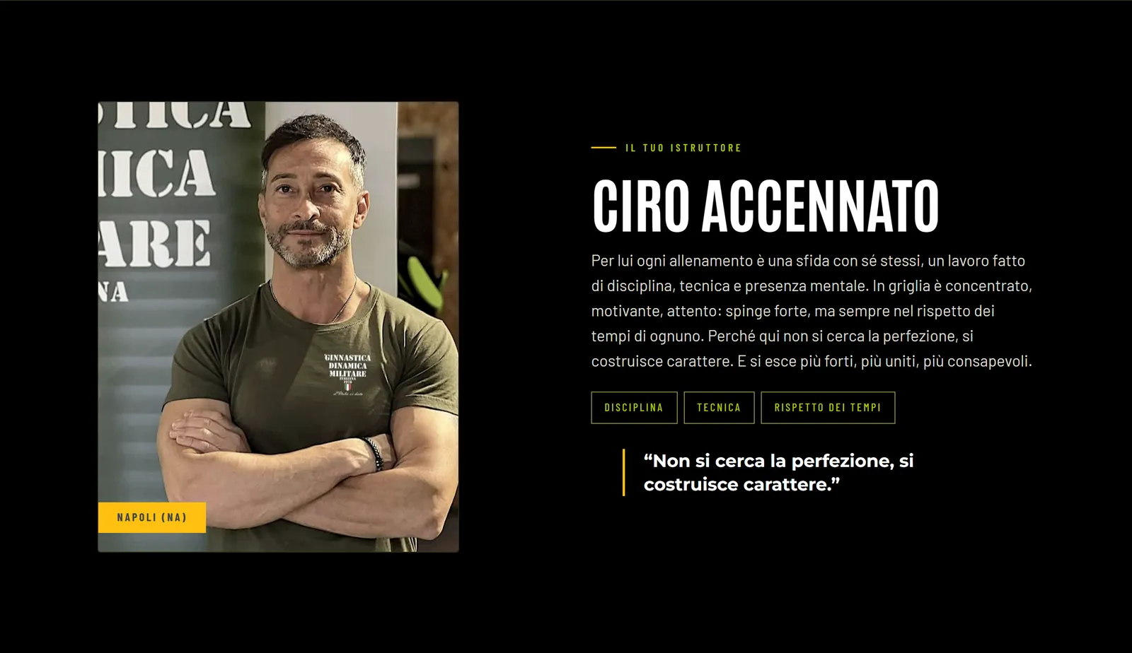 The instructor introduced, here Ciro Accennato in Naples