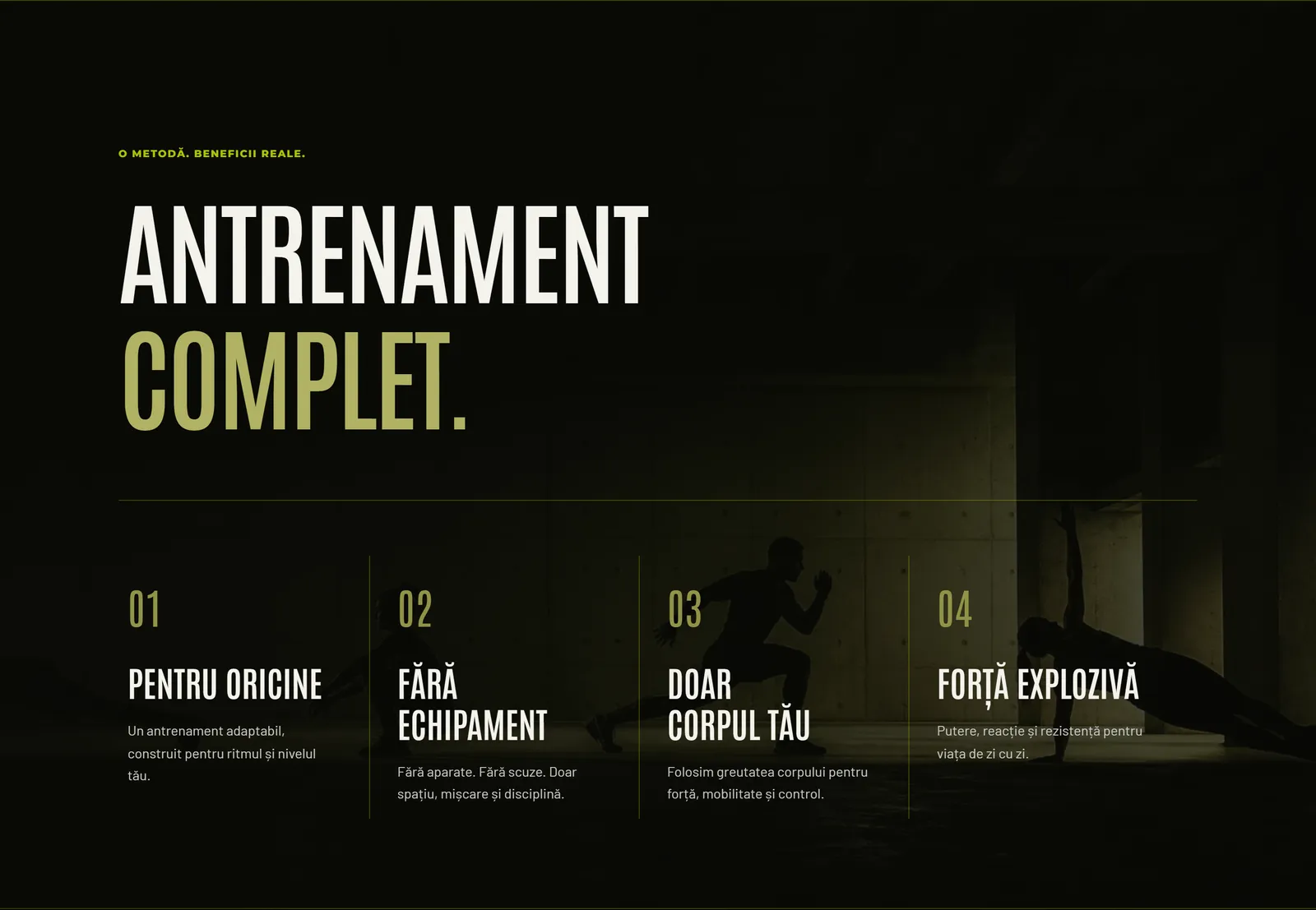 The four points of the complete workout, numbered